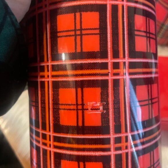Vintage Aladdin Picnic Set Of 2 Thermos Bottles & Lunch Box Red Plaid Tote Bag - Picture 6 of 6